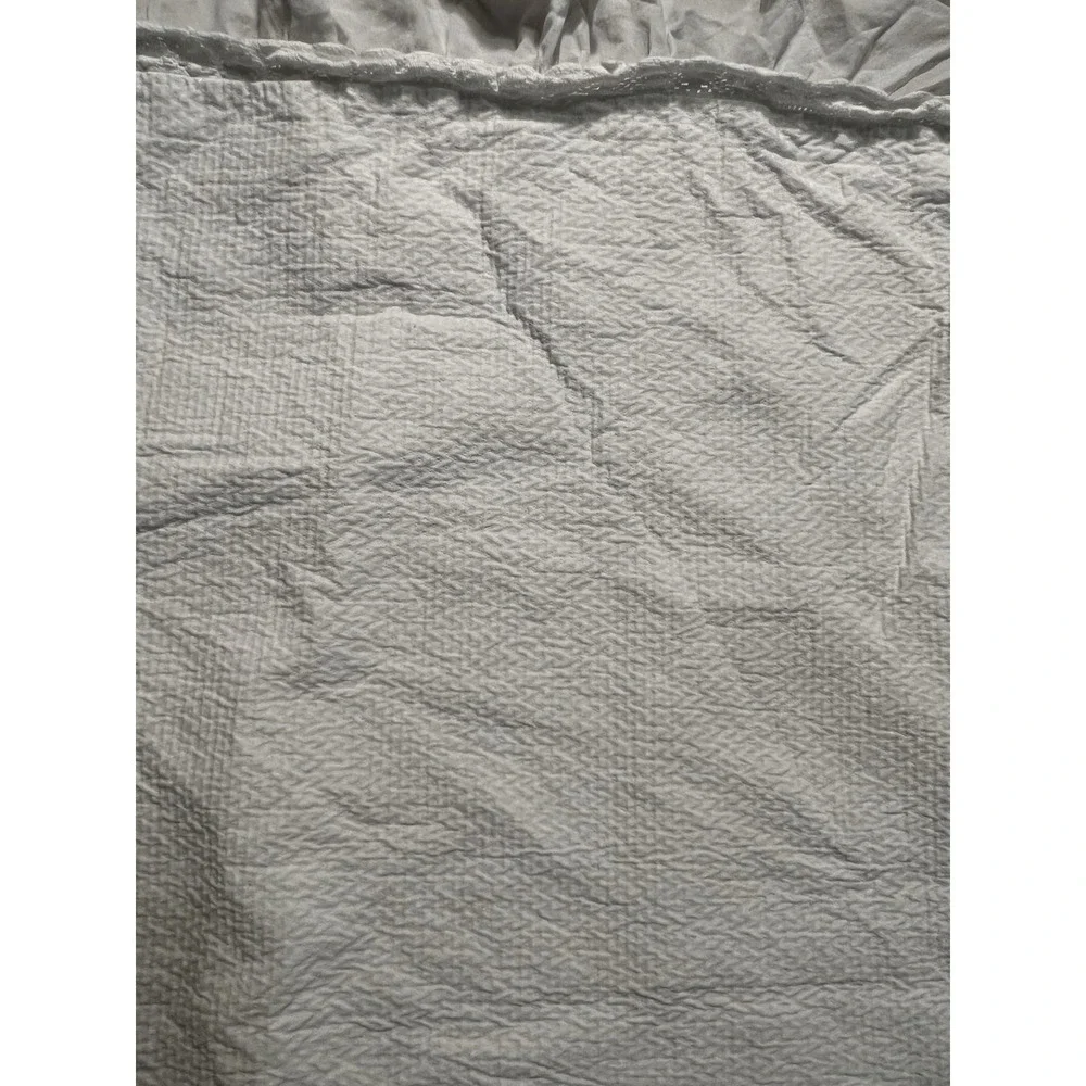 Single PiuBelle White Cotton Ruffled Textured EURO Pillow Sham 100% Cotton